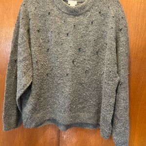 H&M Gray Women's Sweater with Bead Accents